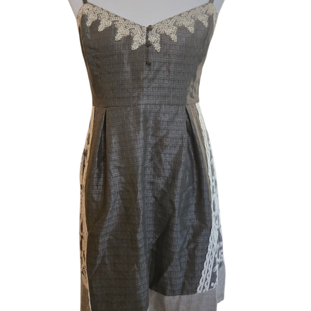 Moulinette Soeurs Gray and Cream Dress